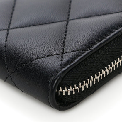 Chanel Lambskin Quilted Zip Coin Purse Black 10 of 11