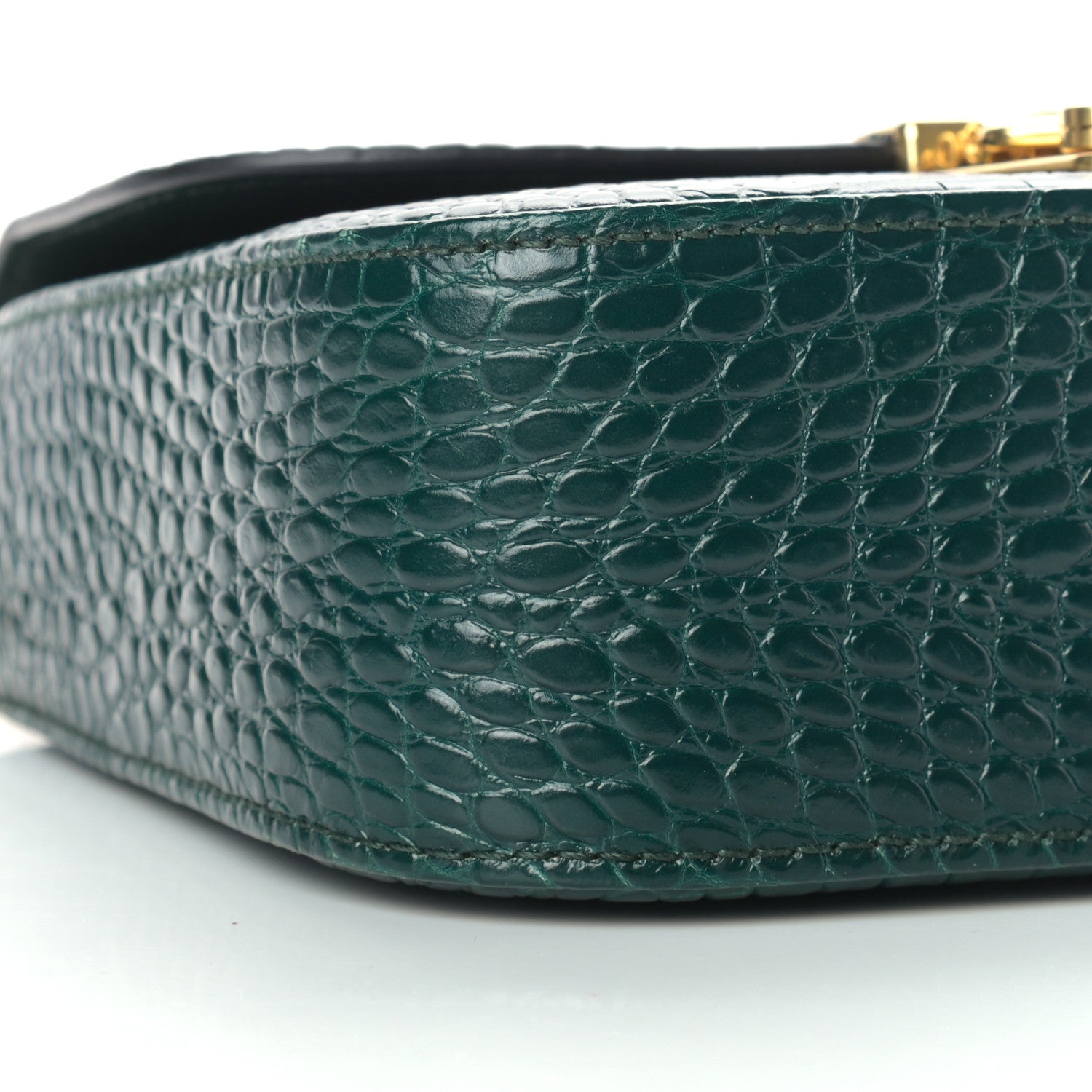 Miu Miu Crocodile Print Calfskin Top Handle Bag Emerald 8 of 9