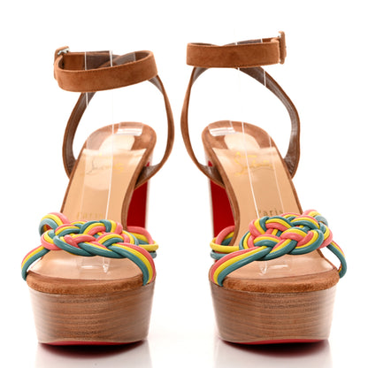 Christian Louboutin Nappa Veau Velours Couio Ella 130 Sandals 40 Multicolor Beige 2 of 7