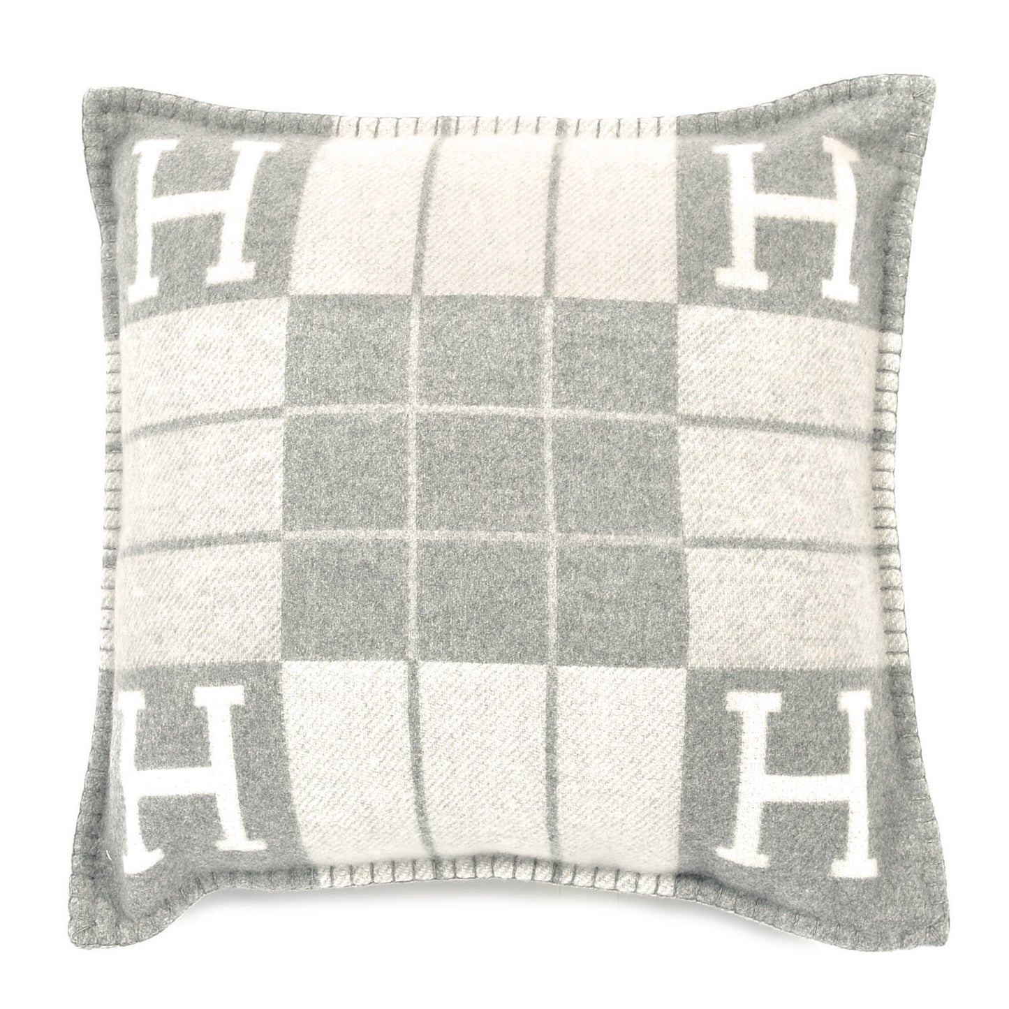 Wool Cashmere Avalon III Pillow PM Ecru Gris Clair