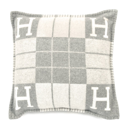 Hermes Wool Cashmere Avalon III Pillow PM Ecru Gris Clair 1 of 3