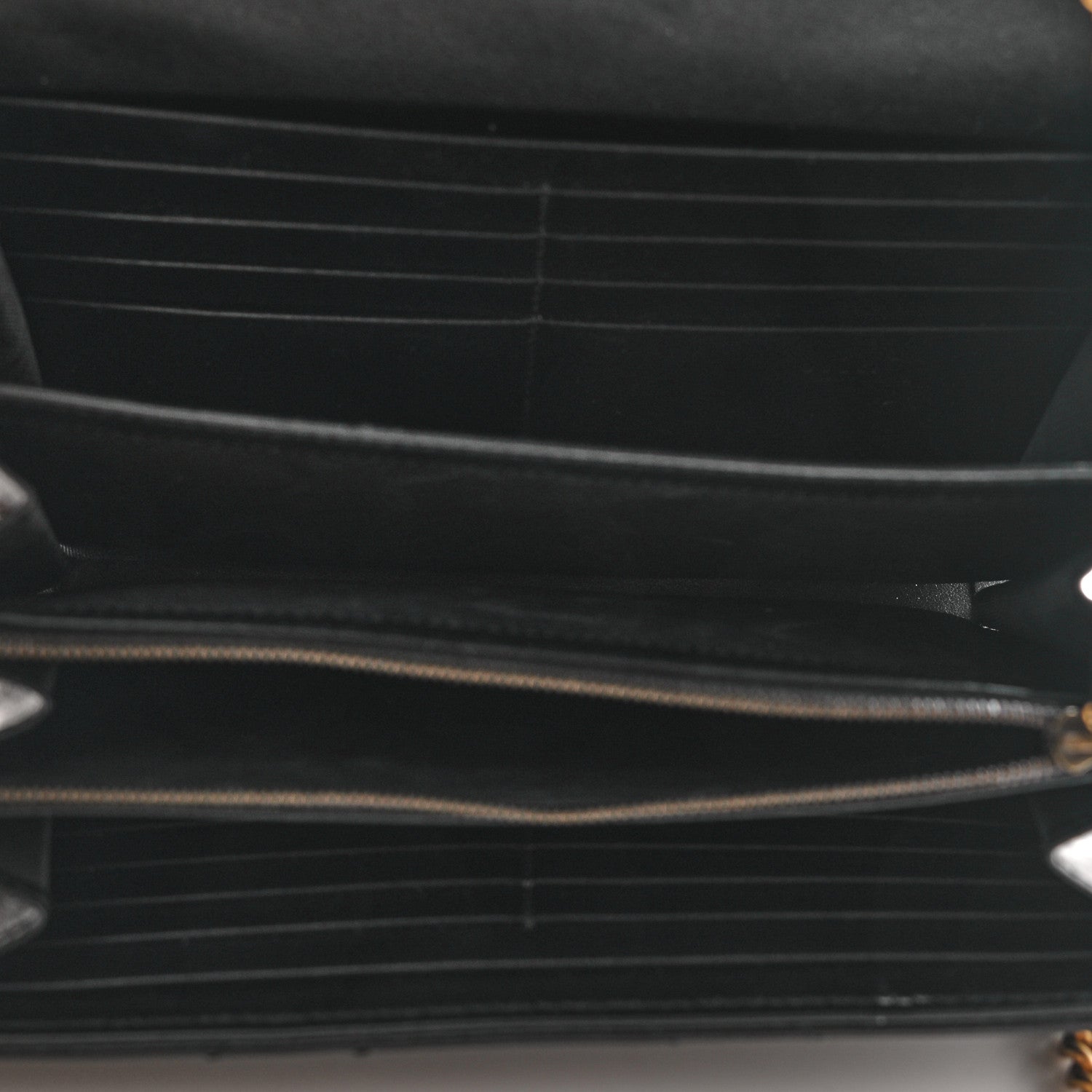Gucci Calfskin Matelasse GG Marmont Chain Wallet Black 5 of 12