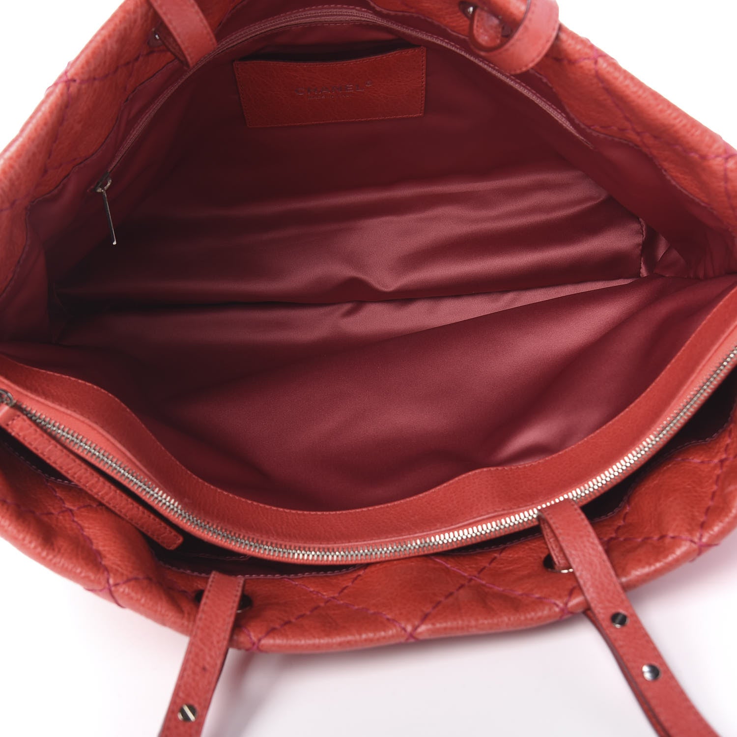 Chanel Glazed Calfskin Large On The Road Tote Red 6 of 11