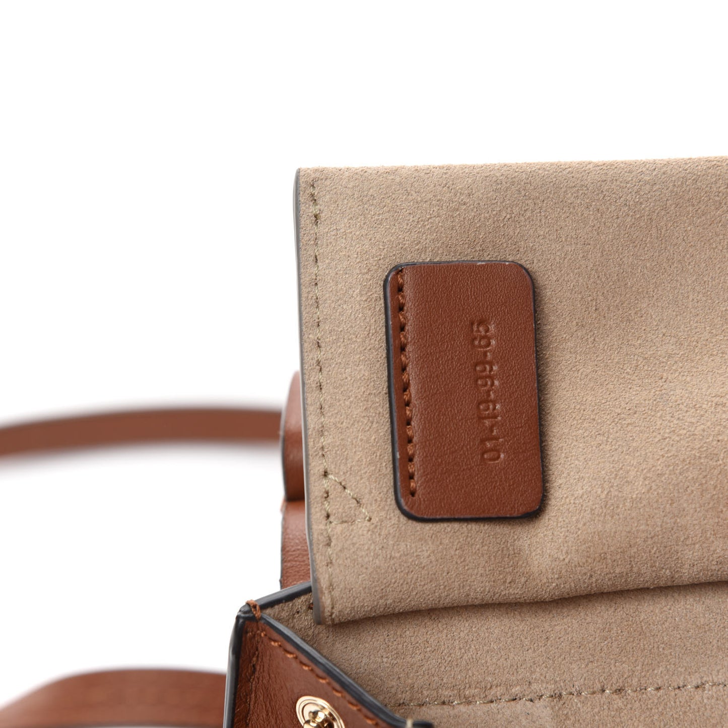 Suede Calfskin Mini Faye Bracelet Bag Tobacco