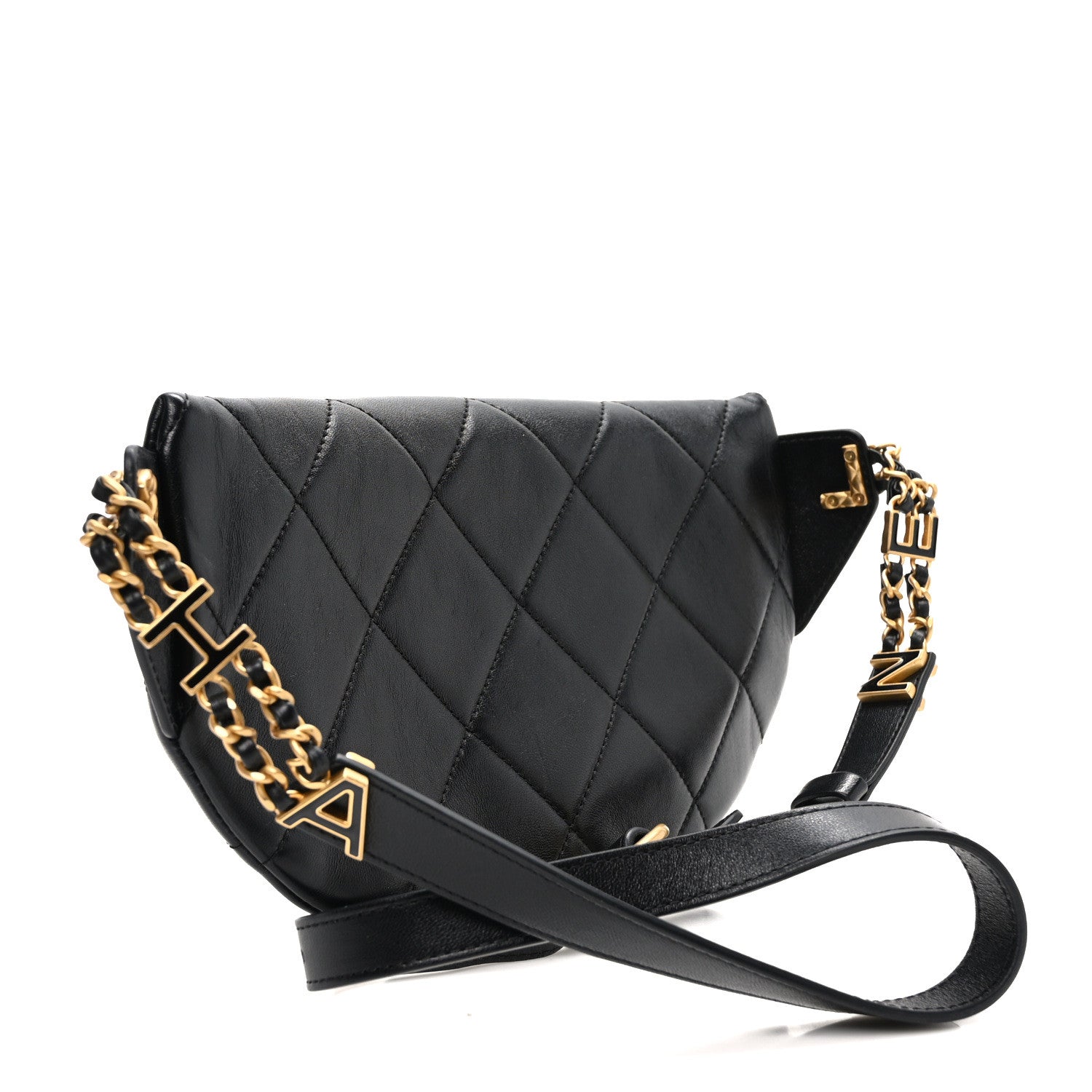Chanel Lambskin Enamel Quilted Waist Bag Black 3 of 11