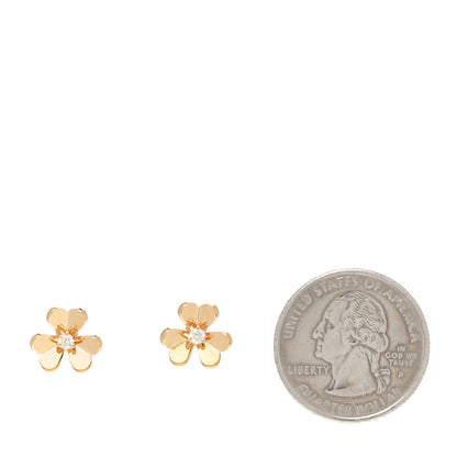 Van Cleef & Arpels 18K Yellow Gold Diamond Mini Frivole Earrings 2 of 6