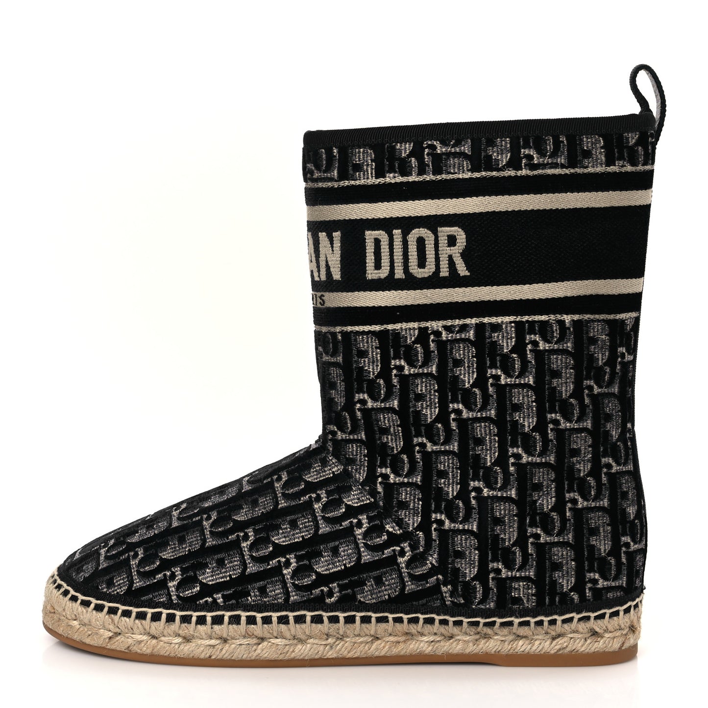 Velvet Oblique Granville Espadrille Boots 38.5 Deep Blue