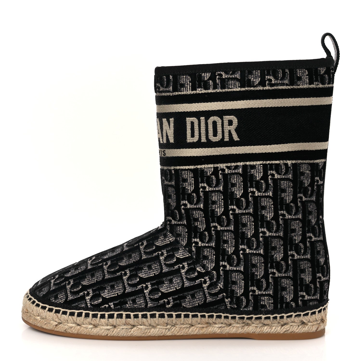 Christian Dior Velvet Oblique Granville Espadrille Boots 38.5 Deep Blue 1 of 7