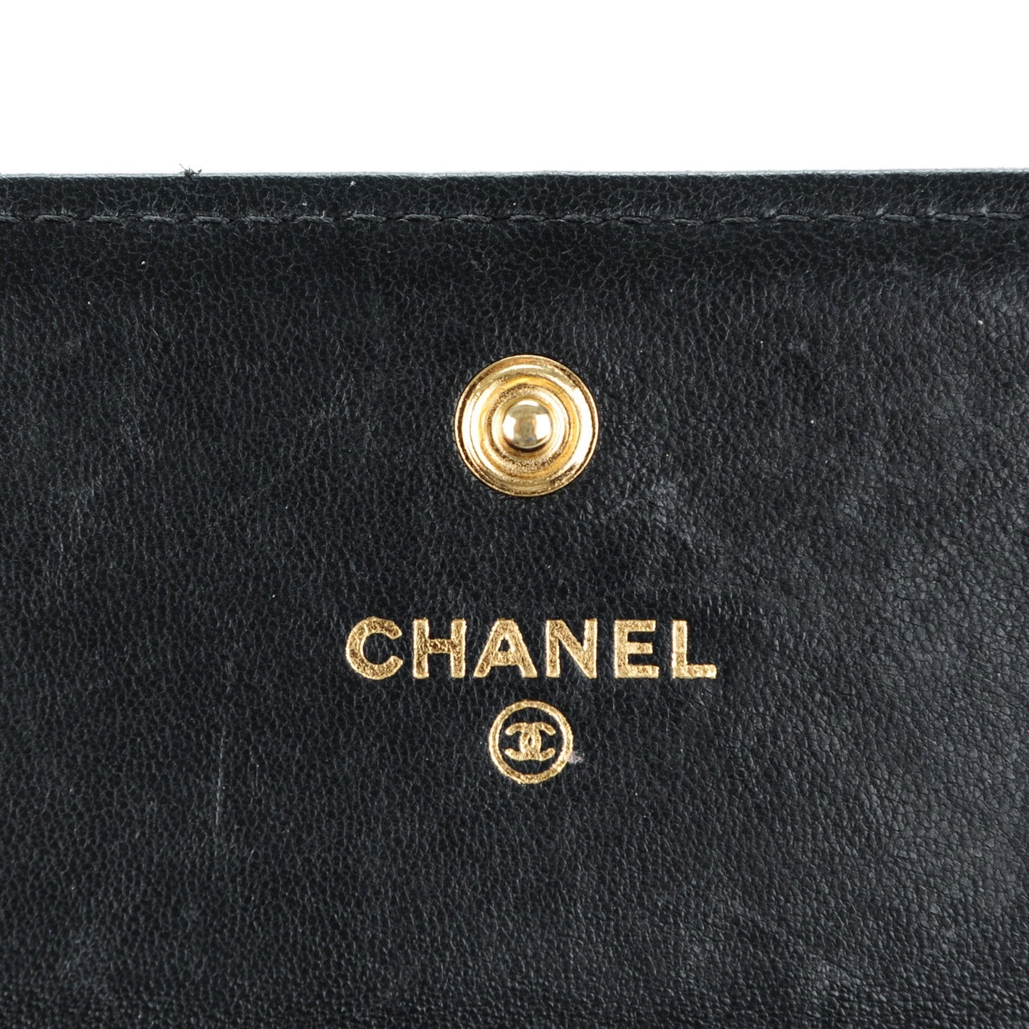 Lambskin Quilted Boy Flap Wallet Black