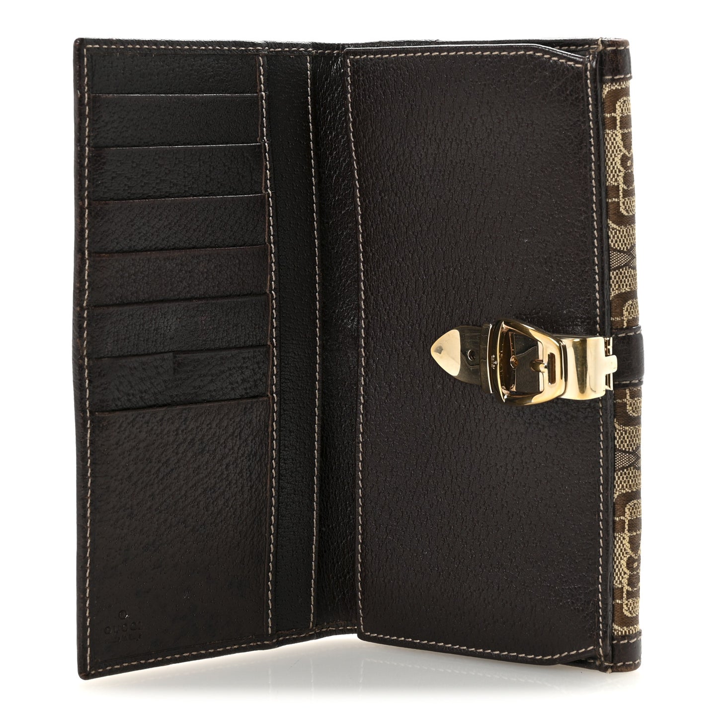 Monogram Buckle Continental Wallet Brown