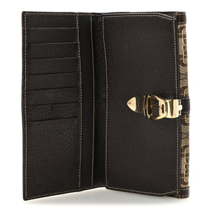 Gucci Monogram Buckle Continental Wallet Brown 5 of 8