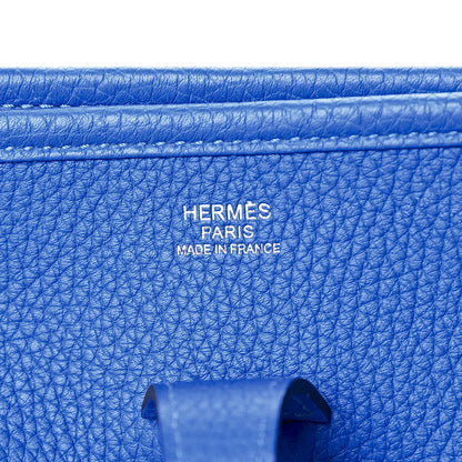 Hermes Taurillon Clemence Evelyne III PM Bleu Hydra 6 of 11