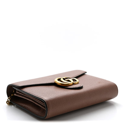 Gucci Cellarius Calfskin GG Marmont Chain Wallet Rosy Phard 3 of 12