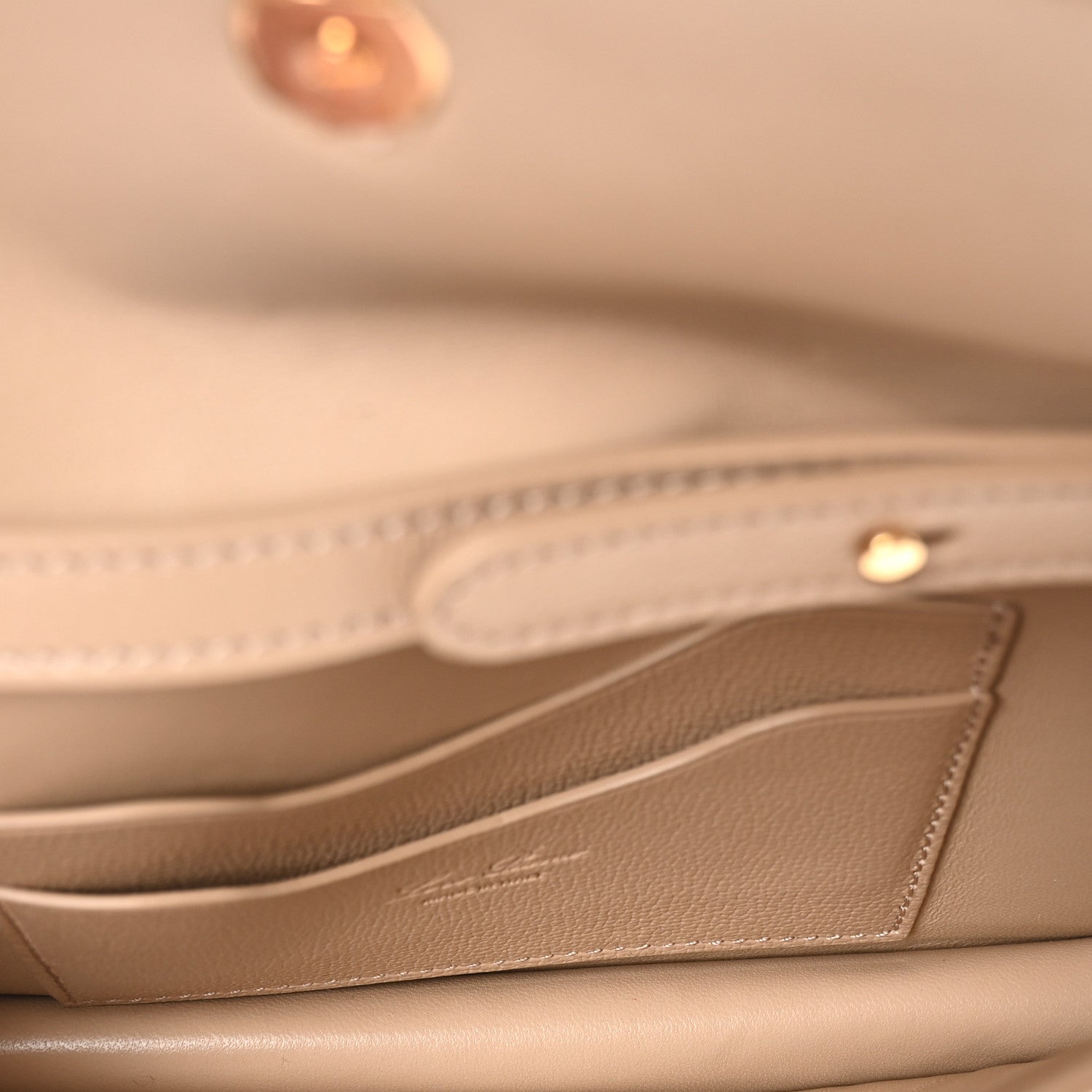 Loro Piana Grained Calfskin Extra Pochette Light Mastic Sun Gold 5 of 9