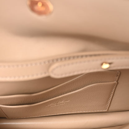 Loro Piana Grained Calfskin Extra Pochette Light Mastic Sun Gold 5 of 9