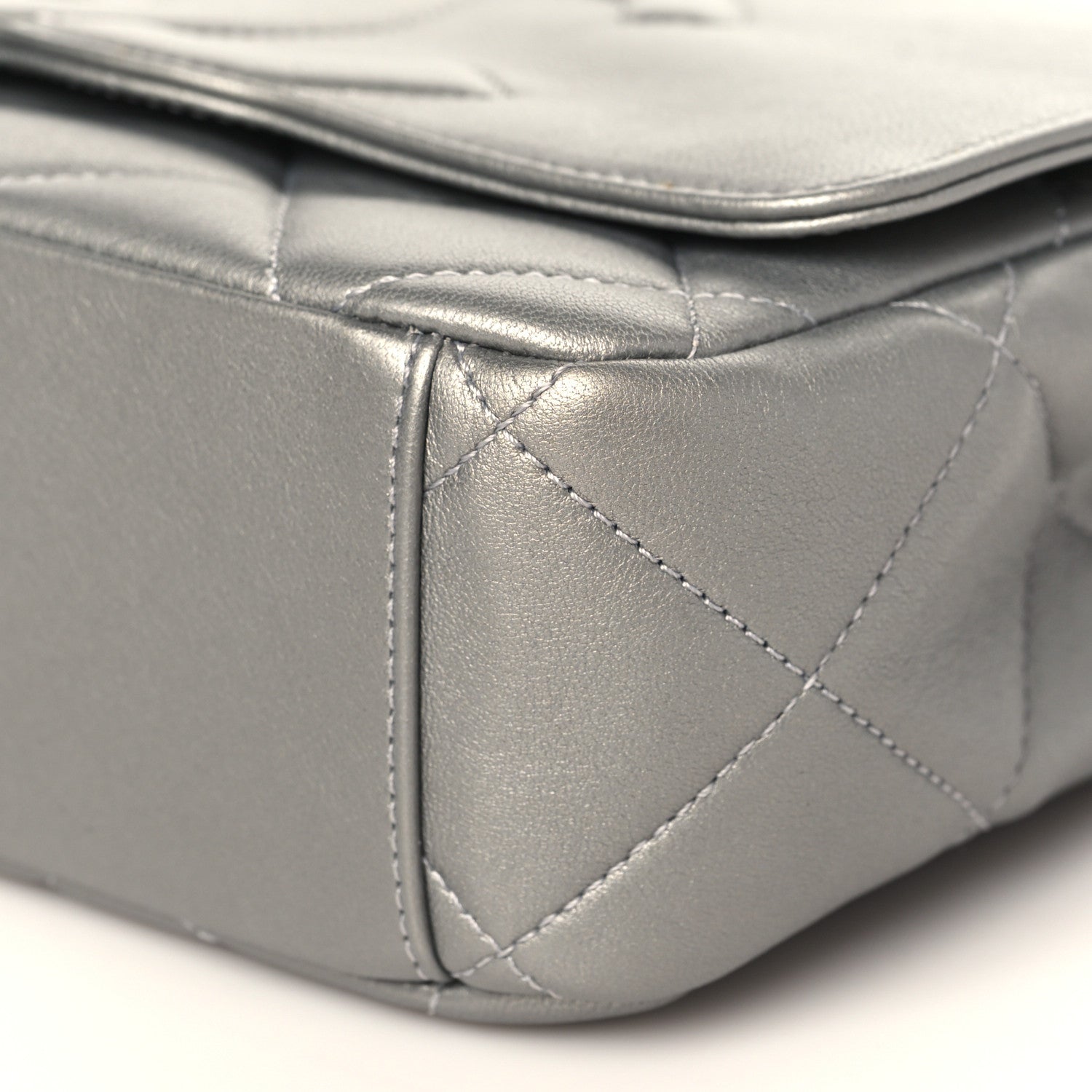 Chanel Metallic Lambskin Quilted Timeless CC Flap Silver 8 of 9
