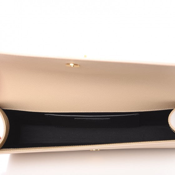 Saint Laurent Grain De Poudre Classic Monogram Cassandre Clutch Nude 7 of 9