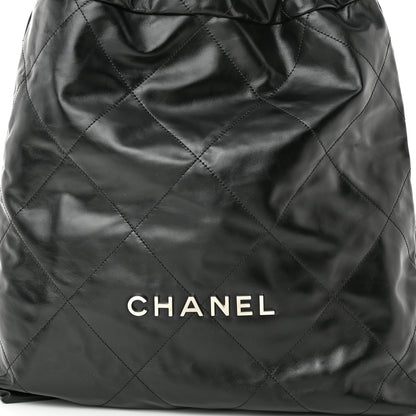 Chanel Shiny Calfskin Quilted Chanel 22 Backpack Black 8 of 10