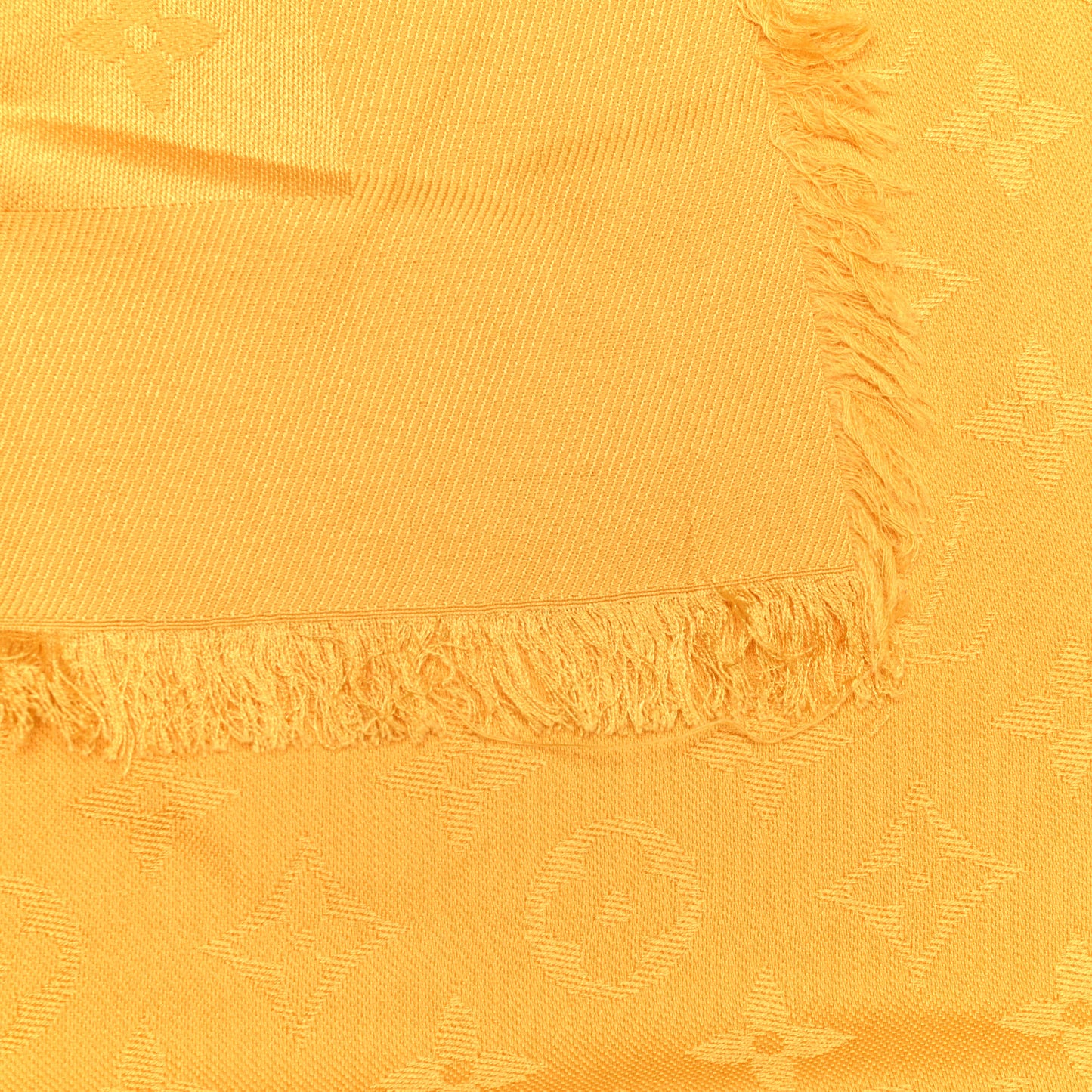 Wool Silk Monogram Shawl Safran