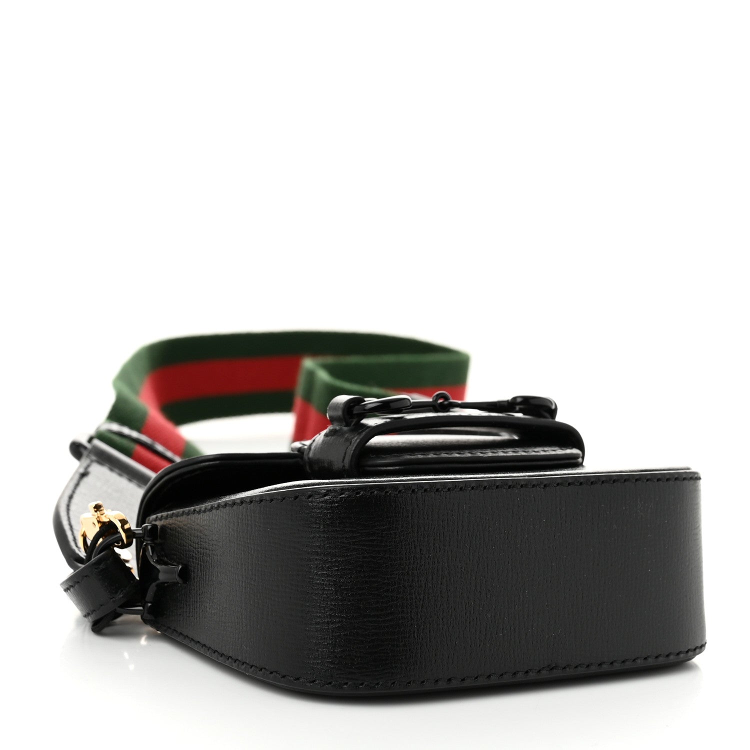 Gucci Azalea Calfskin Web Monochrome Horsebit 1955 Wallet On Strap Black 4 of 10