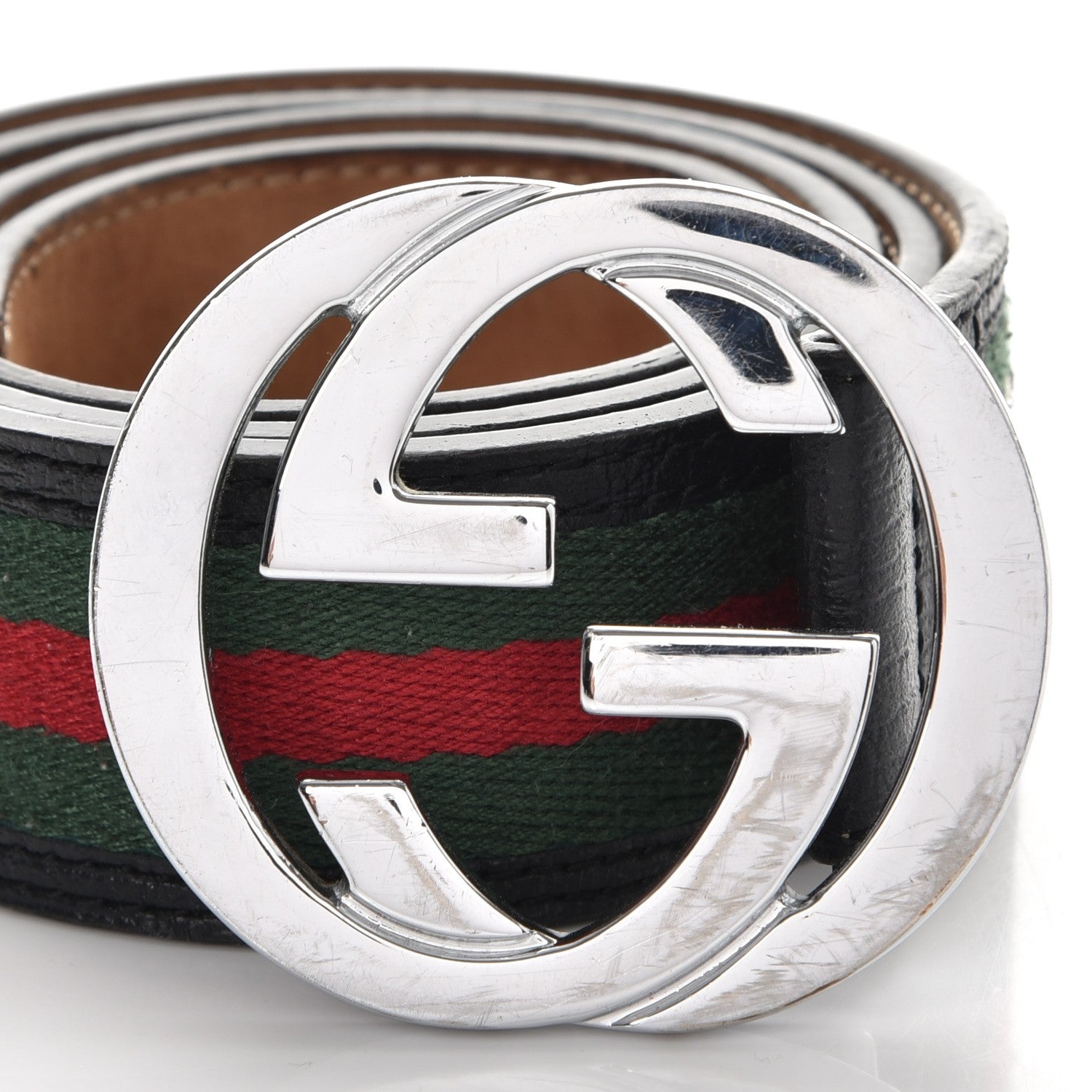 Gucci Calfskin Web Interlocking G Belt 90 36 Black 4 of 11