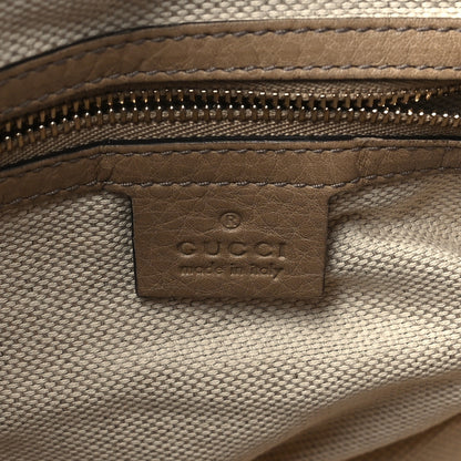Gucci Pebbled Calfskin Small Soho Top Handle Satchel Camelia 6 of 9