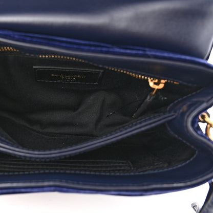 Saint Laurent Velvet Y Quilted Monogram Toy Loulou Crossbody Bag Deep Marine 5 of 9