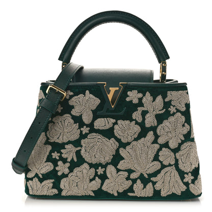 Louis Vuitton Velvet Embroidery Capucines BB Green 1 of 8