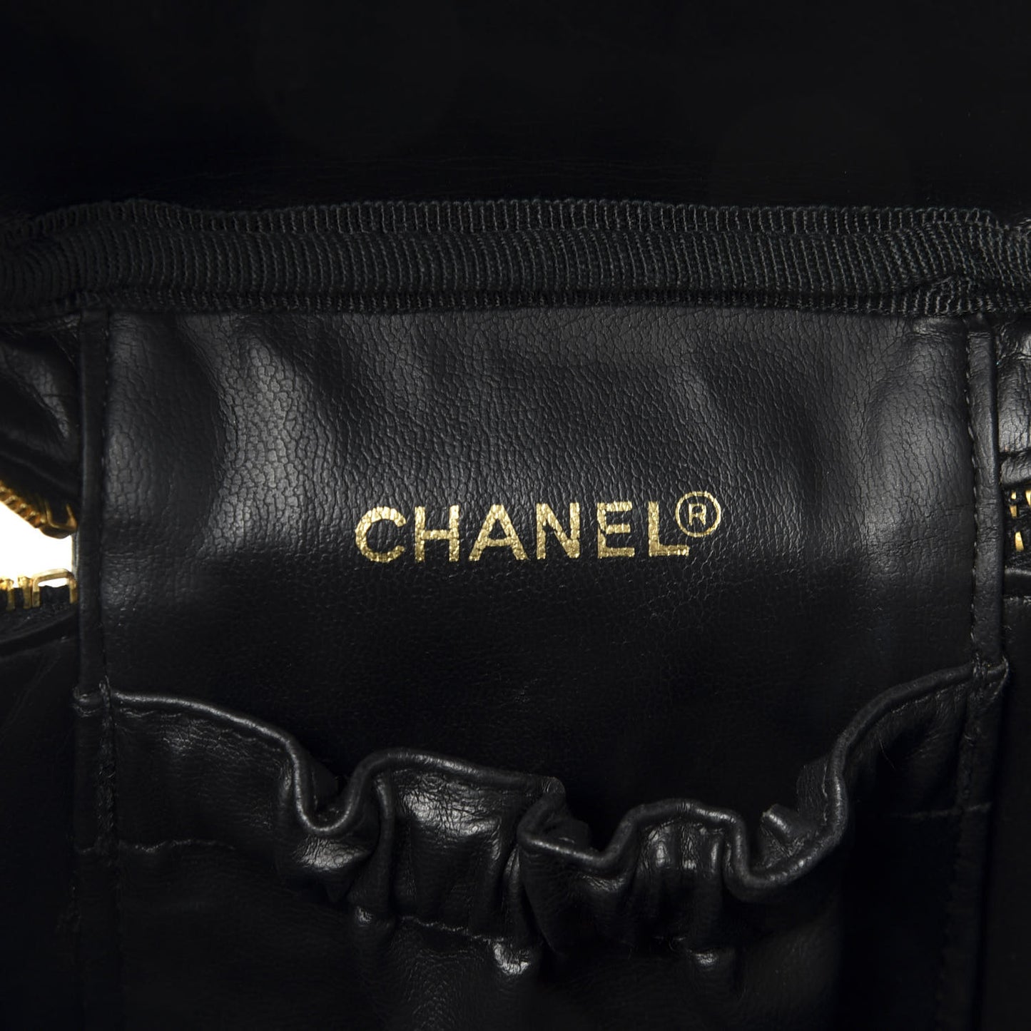 Lambskin Vanity Cosmetic Case Black