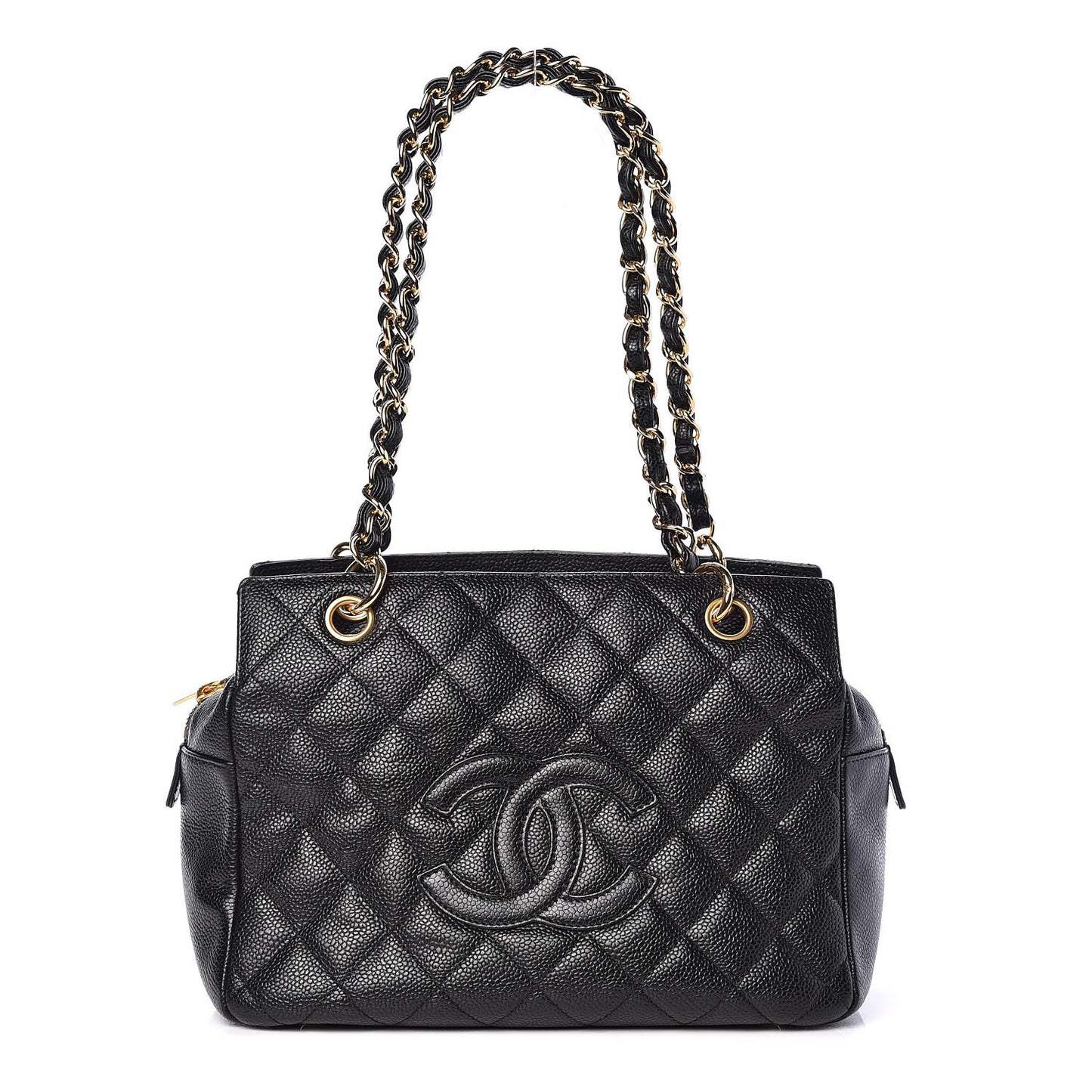 Caviar Quilted Petit Timeless Tote PTT Black