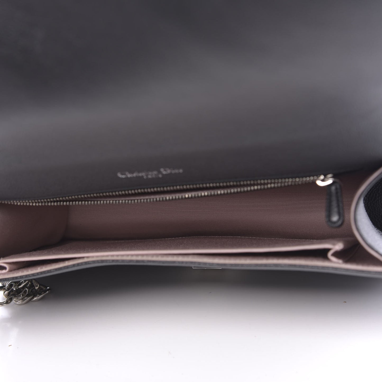 Grained Calfskin Large Diorama Flap Bag Black