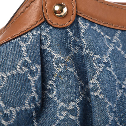 Gucci Denim Monogram Medium Sukey Tote Blue 8 of 10