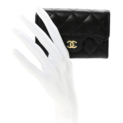 Chanel Caviar Quilted Flap Card Holder Wallet Black 2 of 9