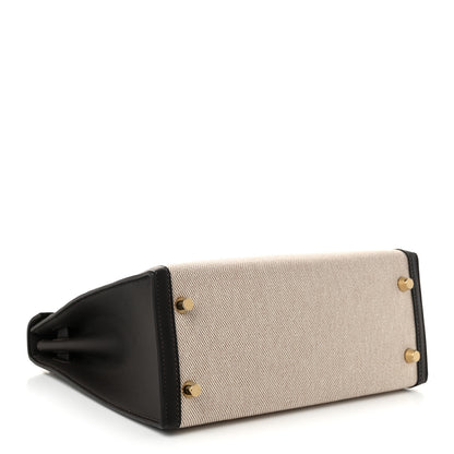 Hermes Toile H Swift Kelly Sellier 25 Ecru Bai Brun 3 of 10