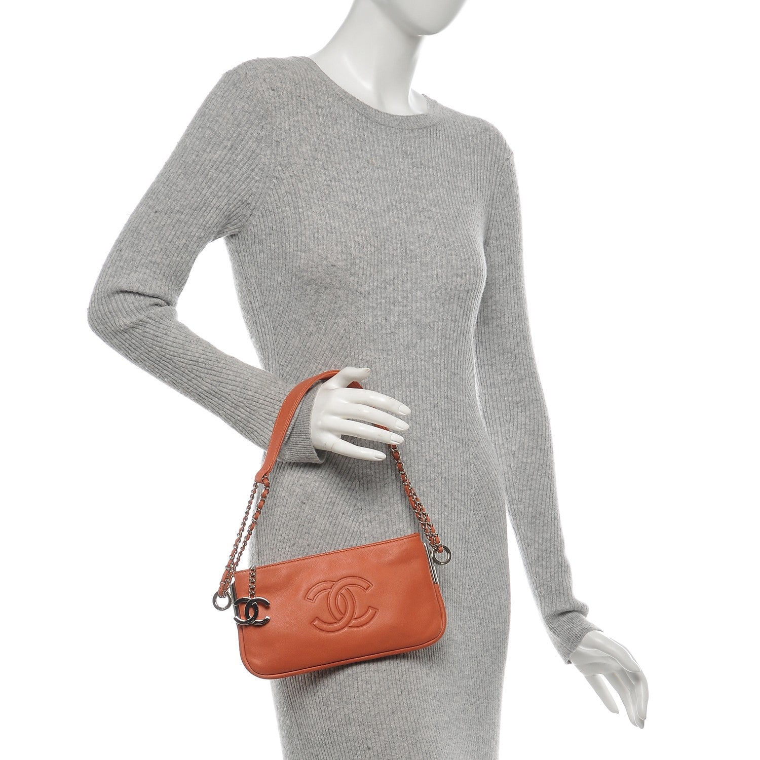 Chanel Lambskin CC Pochette Red 2 of 8