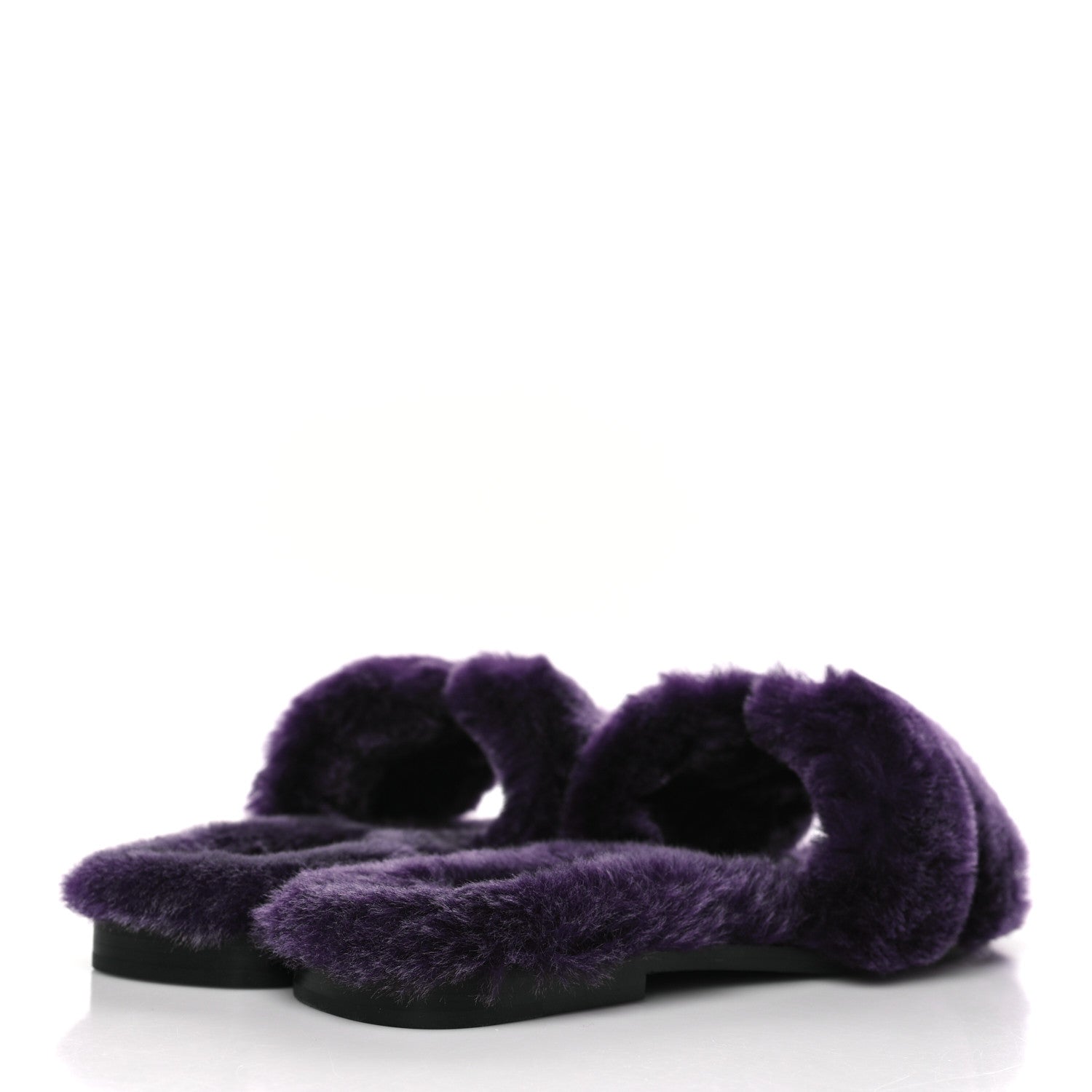 Hermes Woolskin Oran Sandals 35.5 Violet Fonce 4 of 8