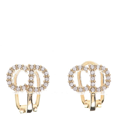 Christian Dior Crystal Clair D Lune Clip On Earrings Gold 1 of 4