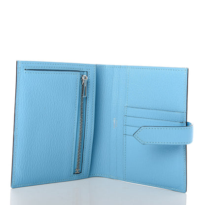 Hermes Chevre Mysore Bearn Compact Wallet Celeste 5 of 7