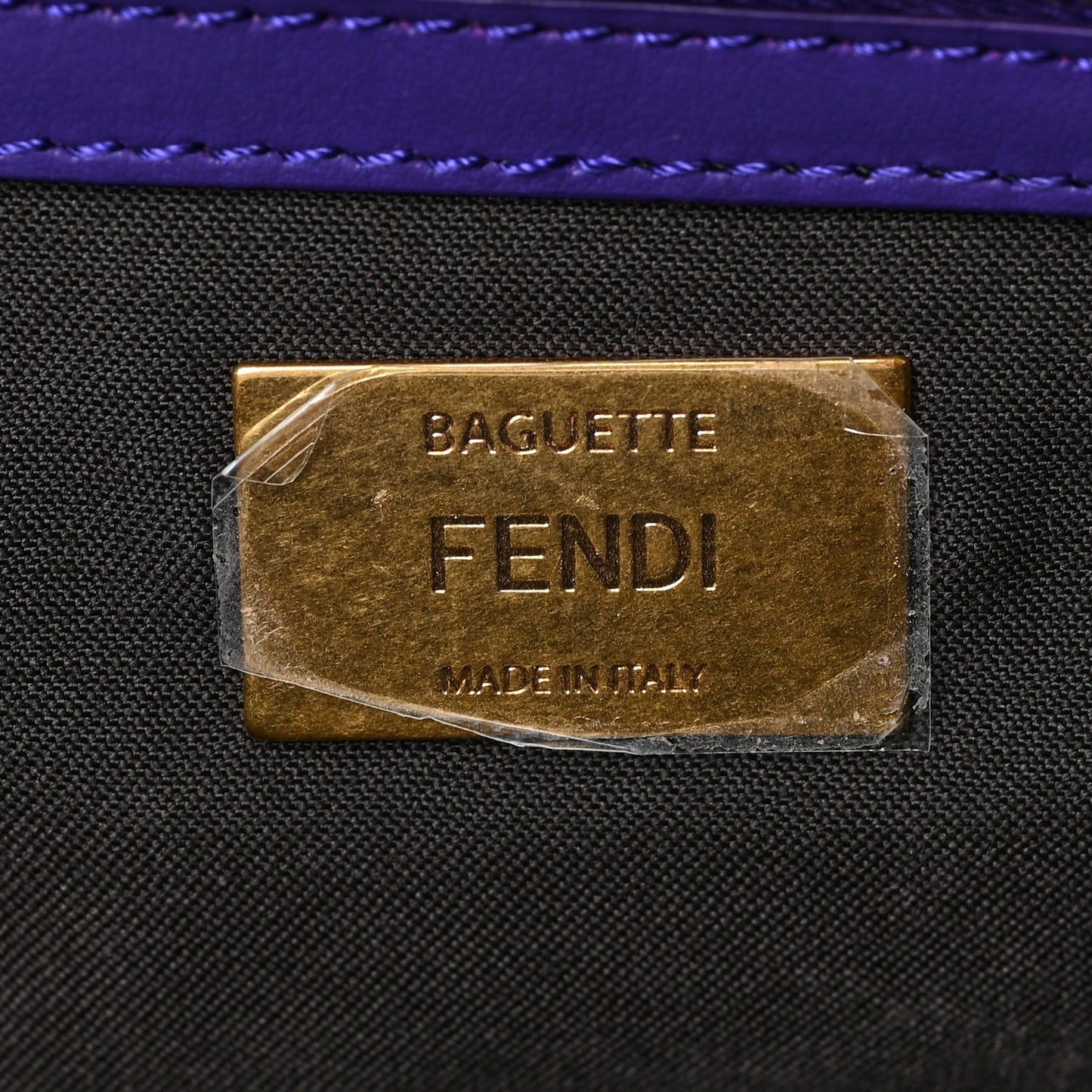 Velluto FF Embossed Large Baguette Viola Plus