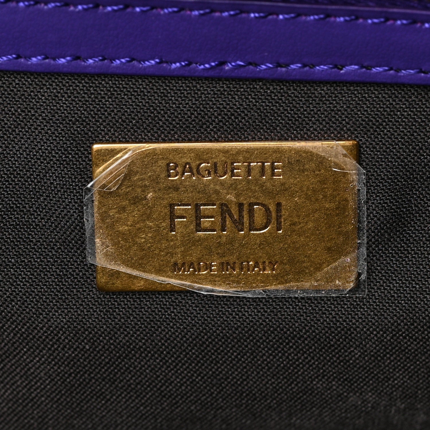 Fendi Velluto FF Embossed Large Baguette Viola Plus 6 of 8
