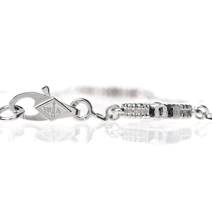 Van Cleef & Arpels 18K White Gold Diamond 6 Motifs Sweet Alhambra Bracelet 4 of 5