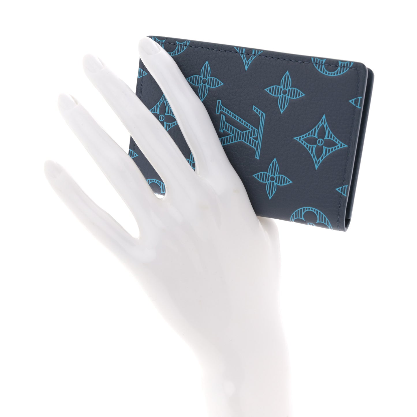 Calfskin Monogram Shadow Pocket Organizer Blue