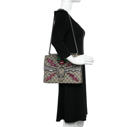Gucci GG Supreme Monogram Lightning Embroidered Medium Dionysus Shoulder Bag Beige 2 of 12