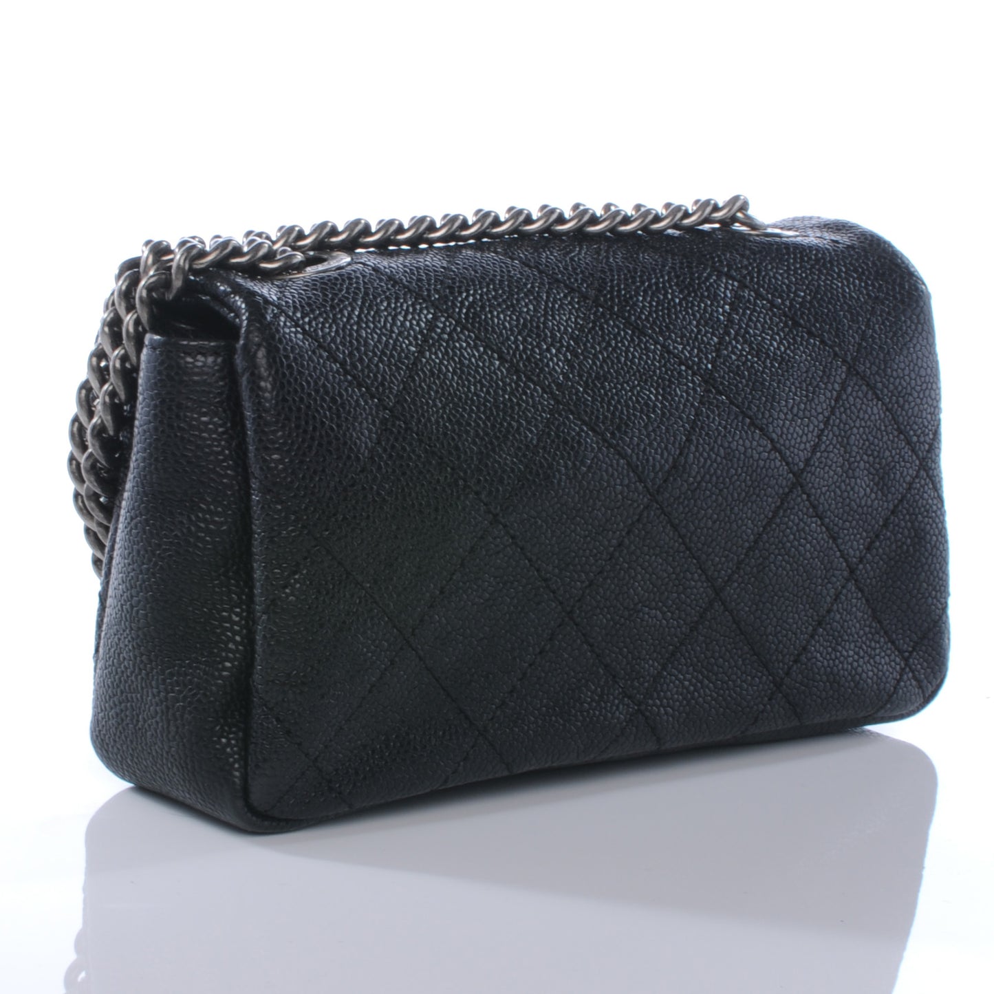 Caviar Quilted Mini Simply CC Flap Black