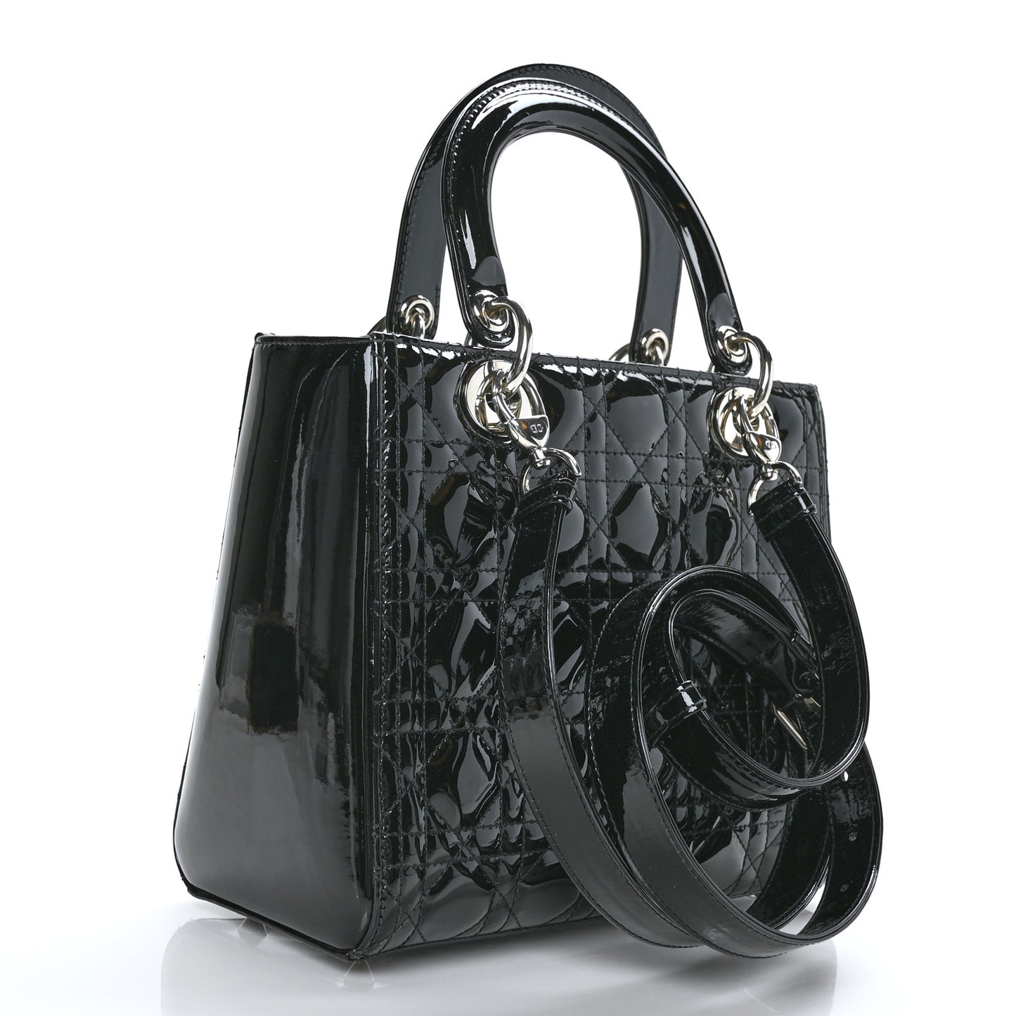 Patent Cannage Medium Lady Dior Black