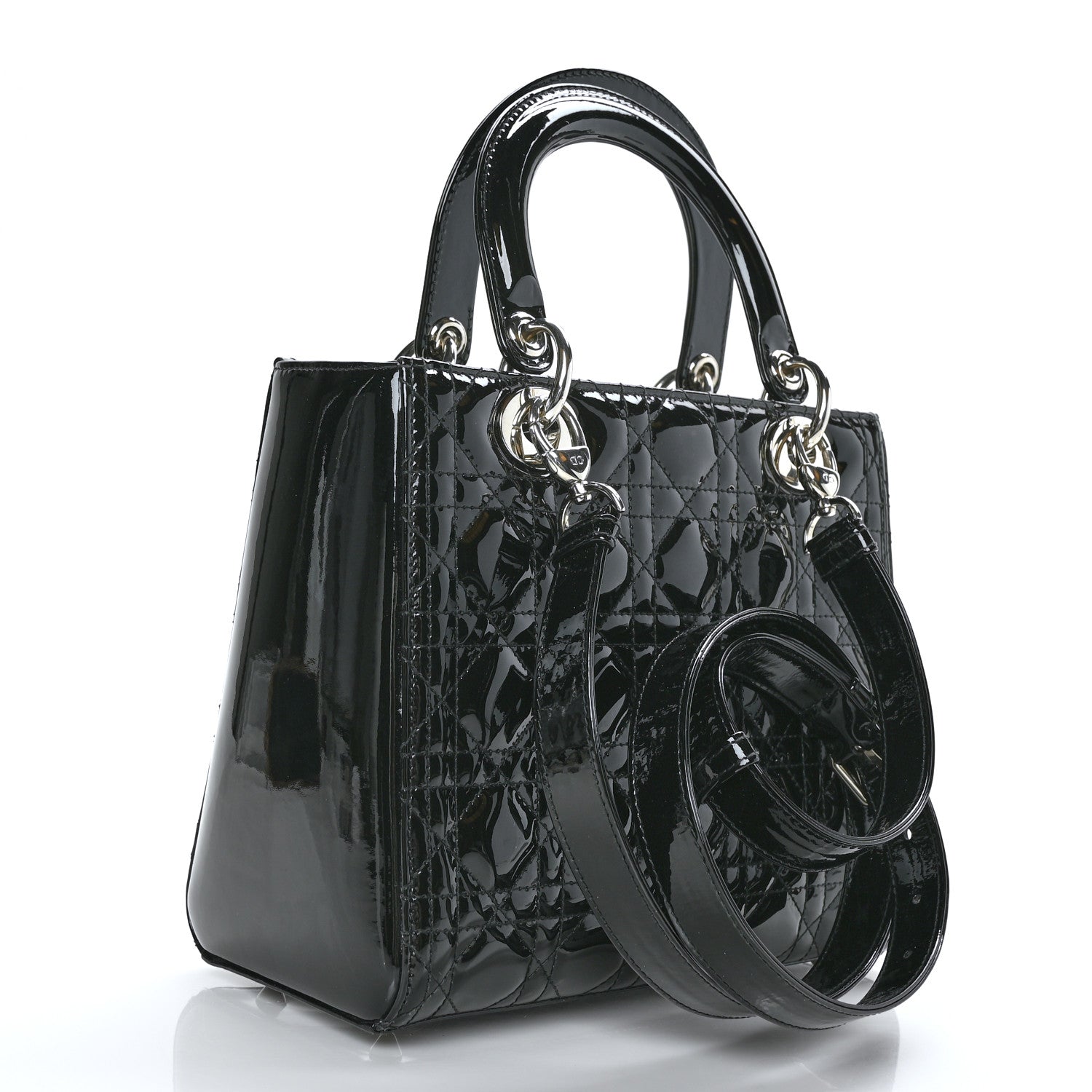 Christian Dior Patent Cannage Medium Lady Dior Black 3 of 11