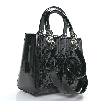 Christian Dior Patent Cannage Medium Lady Dior Black 3 of 11