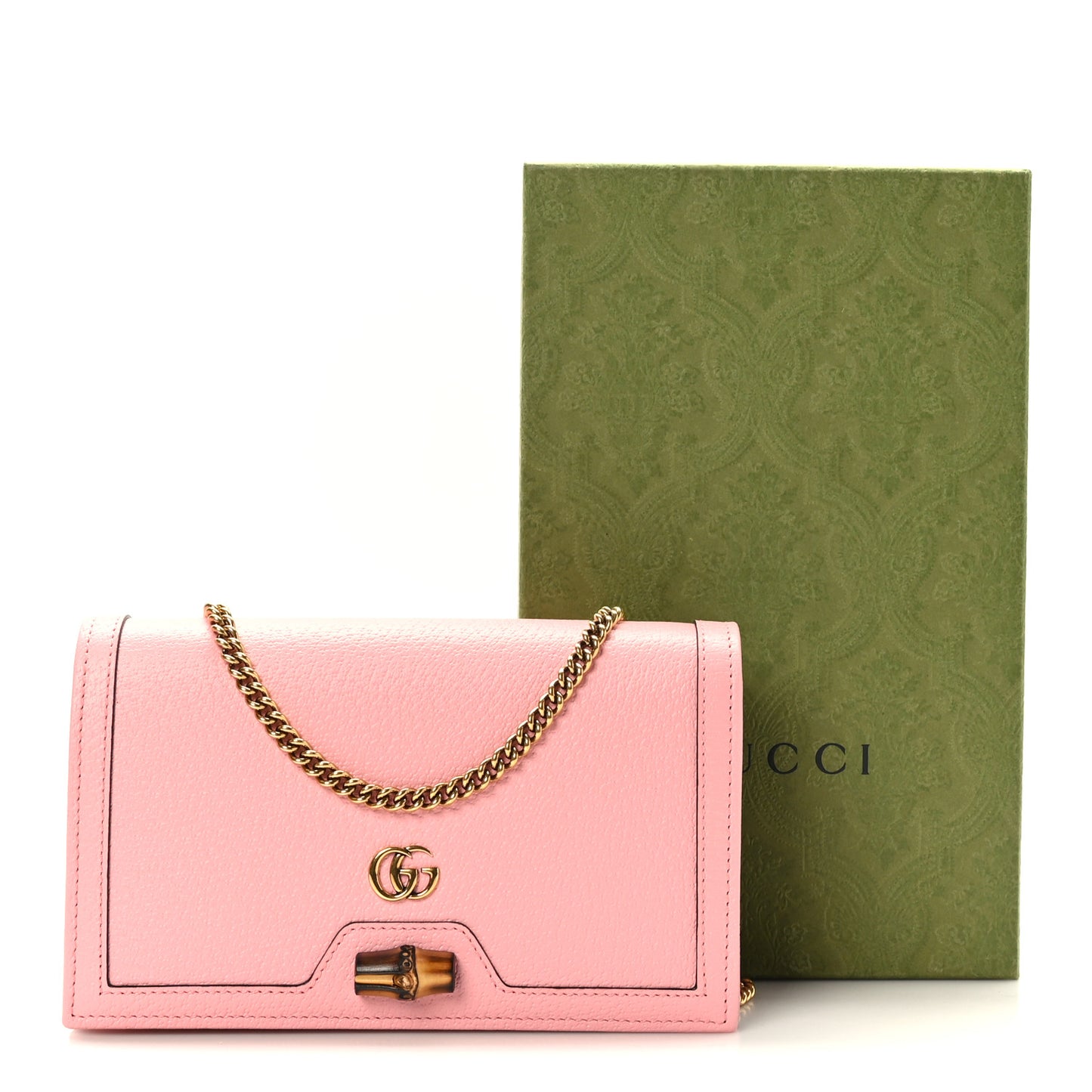 Textured Dollar Calfskin Mini Diana Chain Bag Wild Rose