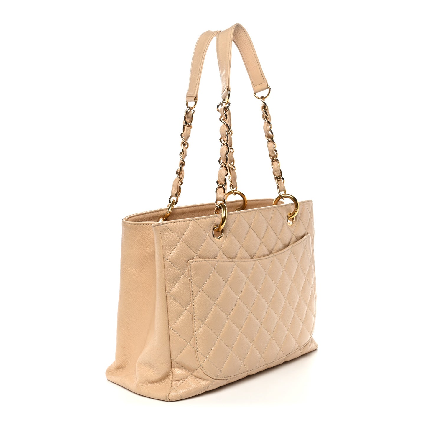 Caviar Quilted Grand Shopping Tote GST Beige