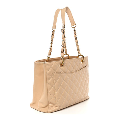 Chanel Caviar Quilted Grand Shopping Tote GST Beige 3 of 15